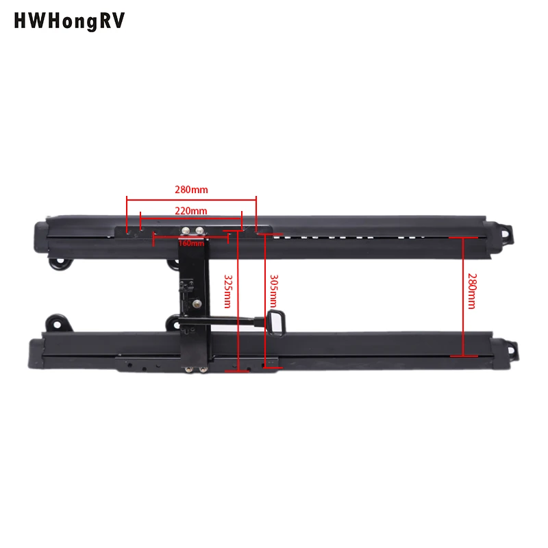 Motorhome rear seat inlaid  floor slider track runner van recessed seat floor rail double lock car seat sliding with 100cm