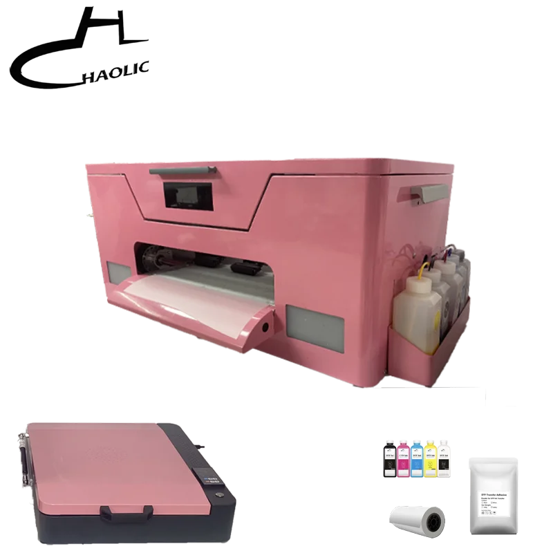 High Quality XP600  Pink  DTF Printer Heat Transfer Pet Film A3 With Oven Ink Powder Roll Film a Set of Combinations 13Inch