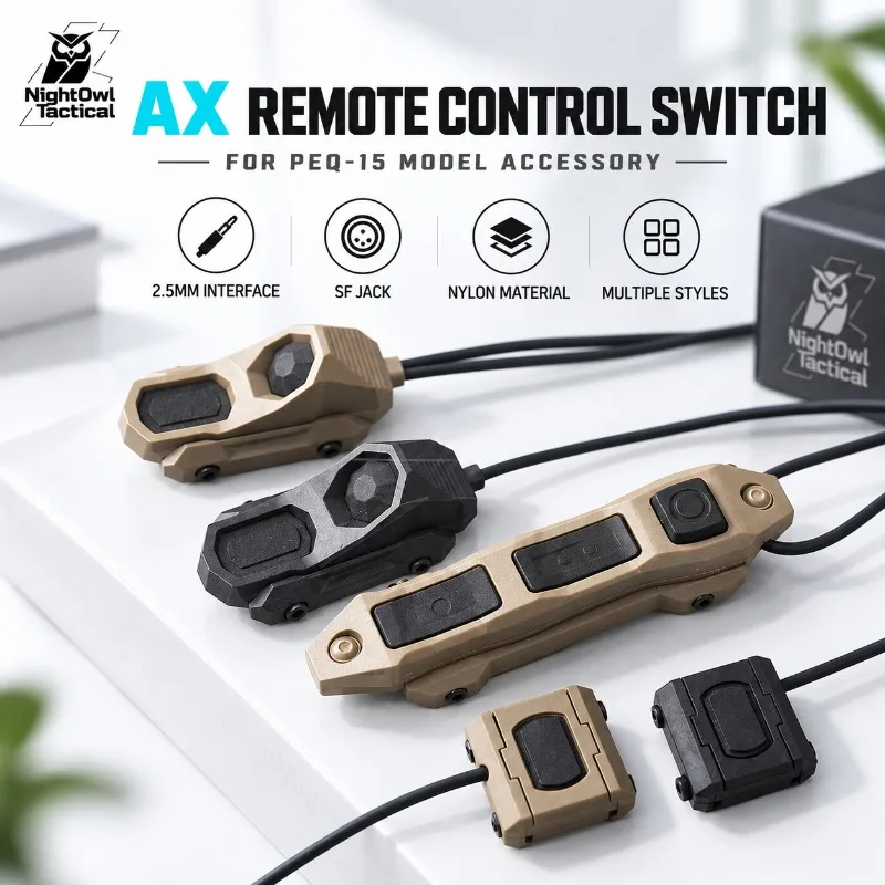 AX Nylon Remote Control Switch 2.5mm Interface for PEQ-15 Model Accessory with SF Jack