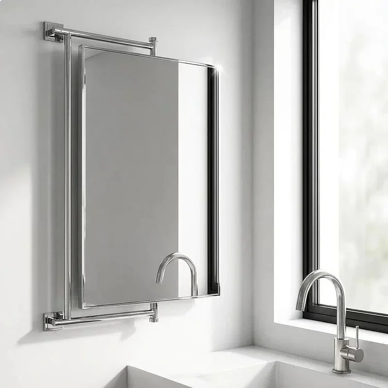 BJ Small Space Extendable Folding Corner Mirror HD Wall Mounted Bathroom Vanity Makeup Mirror