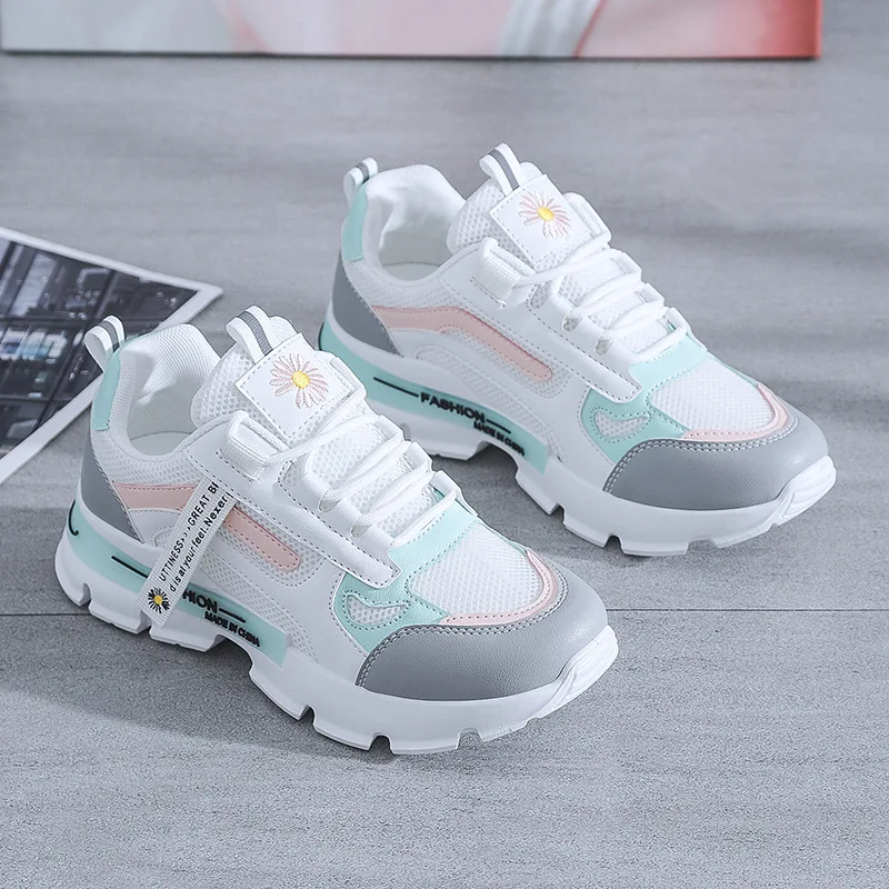 Breathable Fashion Korean Platform Autumn Women Chunky Sneakers Mixed Colors Women Sneakers Casual Platform Shoes