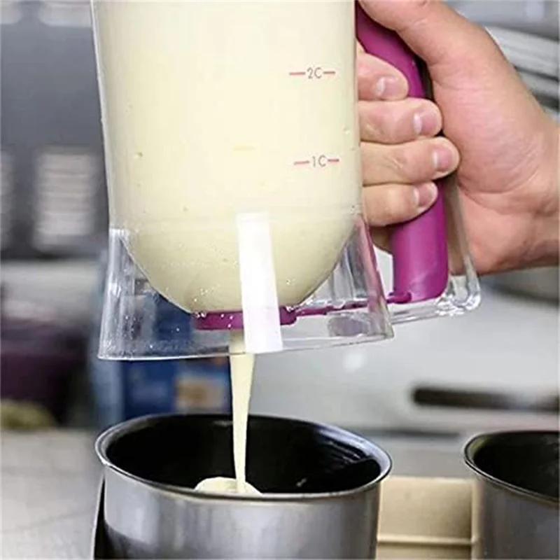 A19F-Batter Funnel Batter Separator Hand-Crank Batter Colander Multifunctional Handheld Batter Dispenser