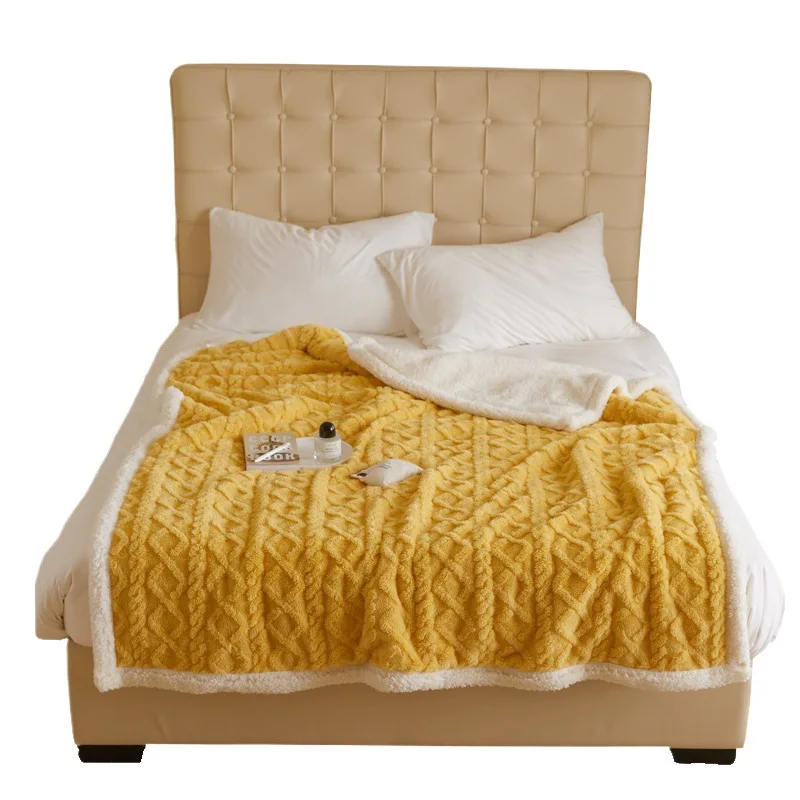 Light luxury lamb wool blankets, single double sheets, blankets, mattresses, small blankets can be used in all seasons