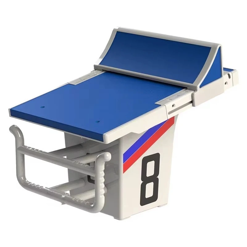 Plataforma de salto portátil antideslizante para competición de natación y buceo con panel táctil para piscinas enterradas y elevadas (poliéster)