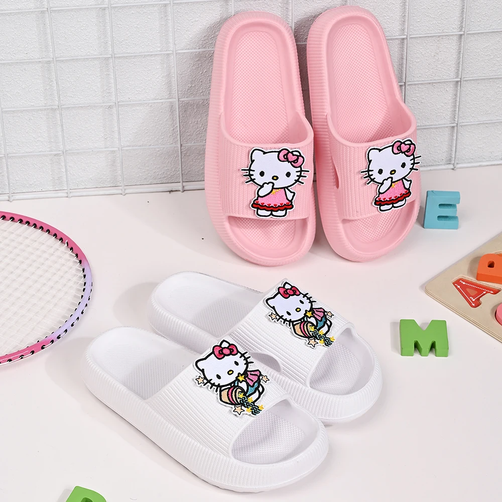 Sanrio Hello Kitty Shower Slippers Non-slip Big Size Children Simple Indoor Home Casual Shoes Outdoor Breathable Slippers view 2