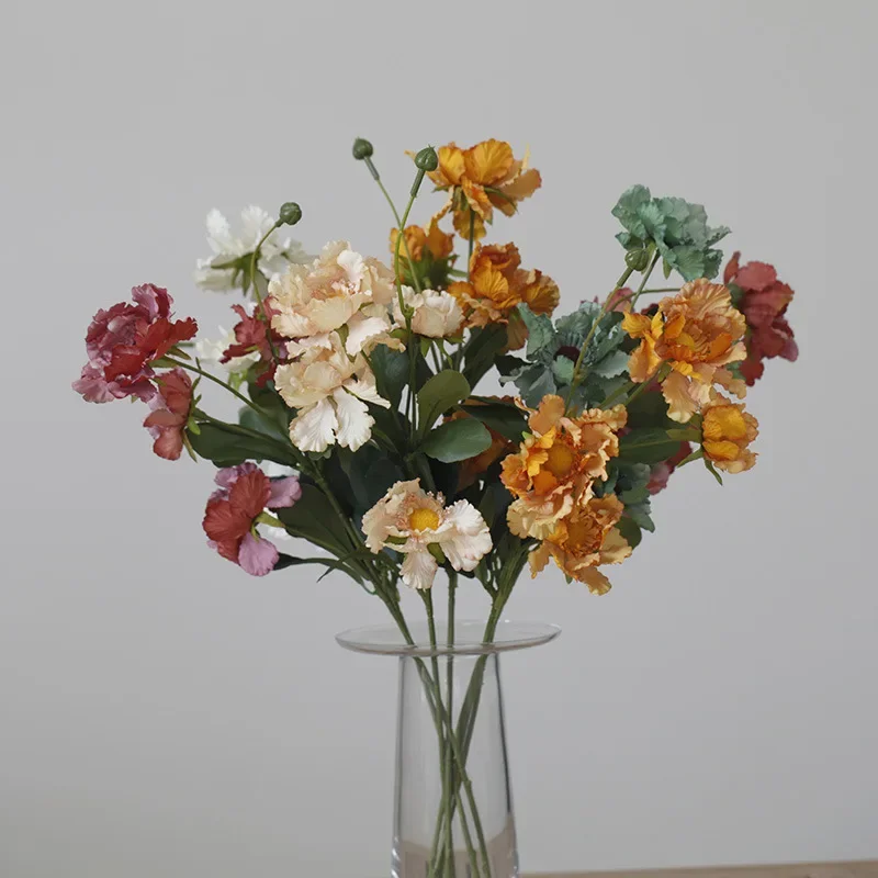 10 Stück Künstliche Fengju-Seidenblumen, Hochzeitsblumen, Wildchrysanten, Party- und Heimdekoration, Blumenarrangement, Foto-Requisiten – Detail 2
