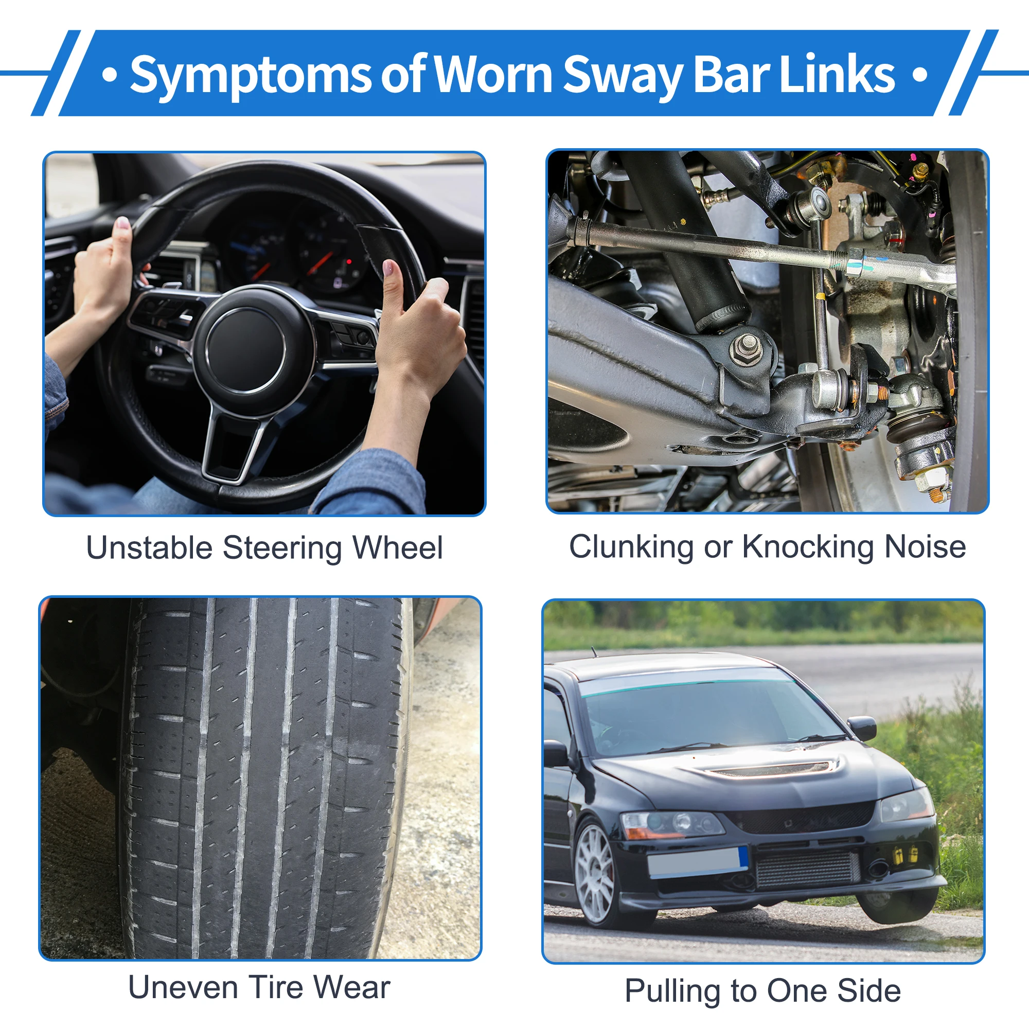 UXCELL Front Stabilizer Bar Links with 2 Pcs Bushing for Ford F-150 No.K750074 1 Set