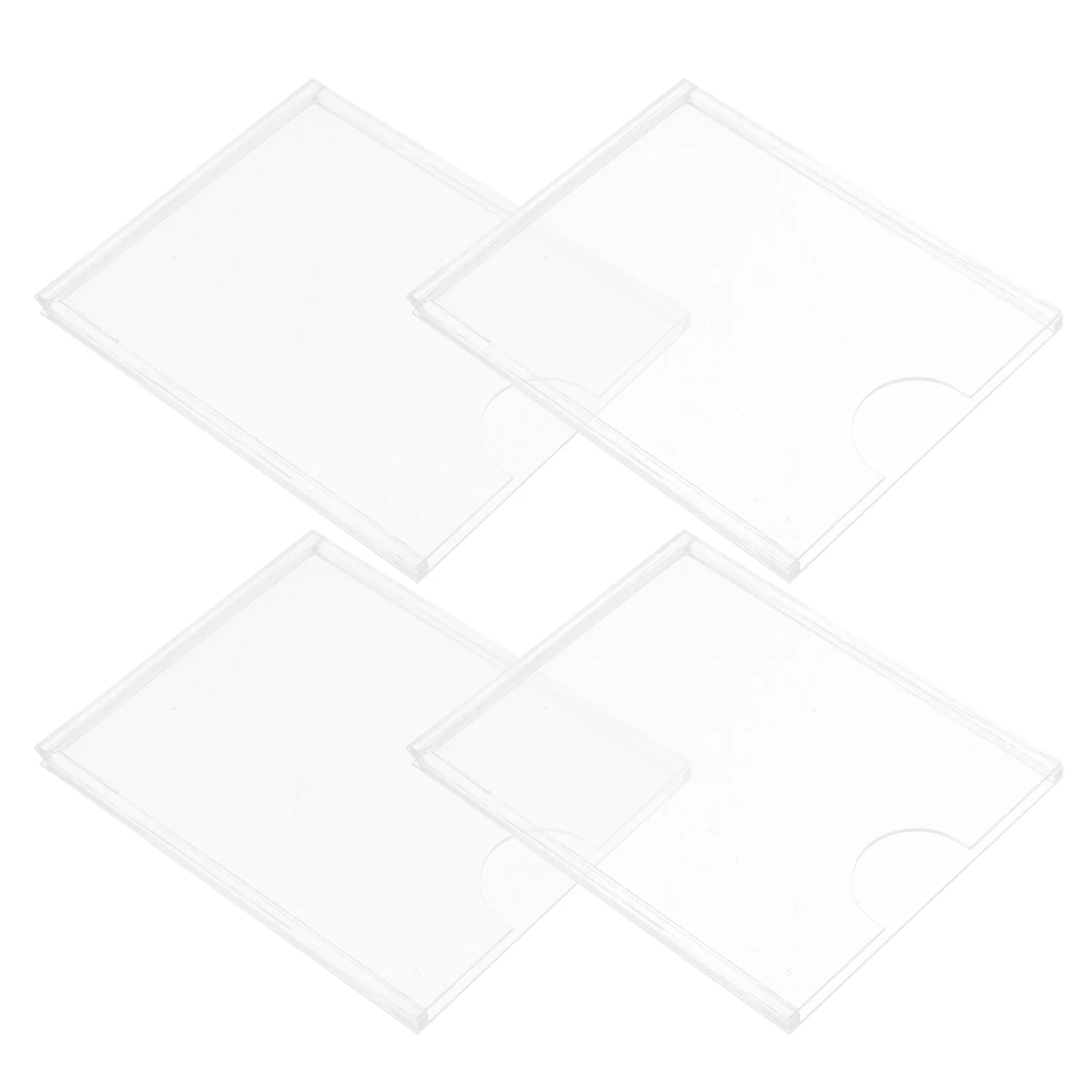 

4 Pcs Acrylic Card Holder Transparent Double Layer Desk Business Card Case Storage Box Display Brochure Menu Office