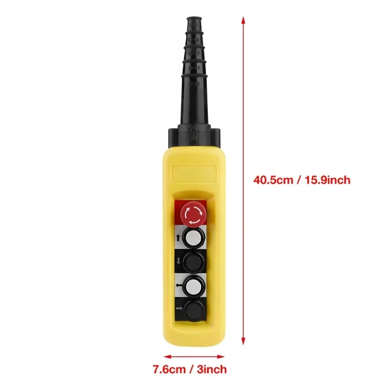 Crane Chain Hoist Push Button Switch Lifting Pendant Controller 4 Buttons