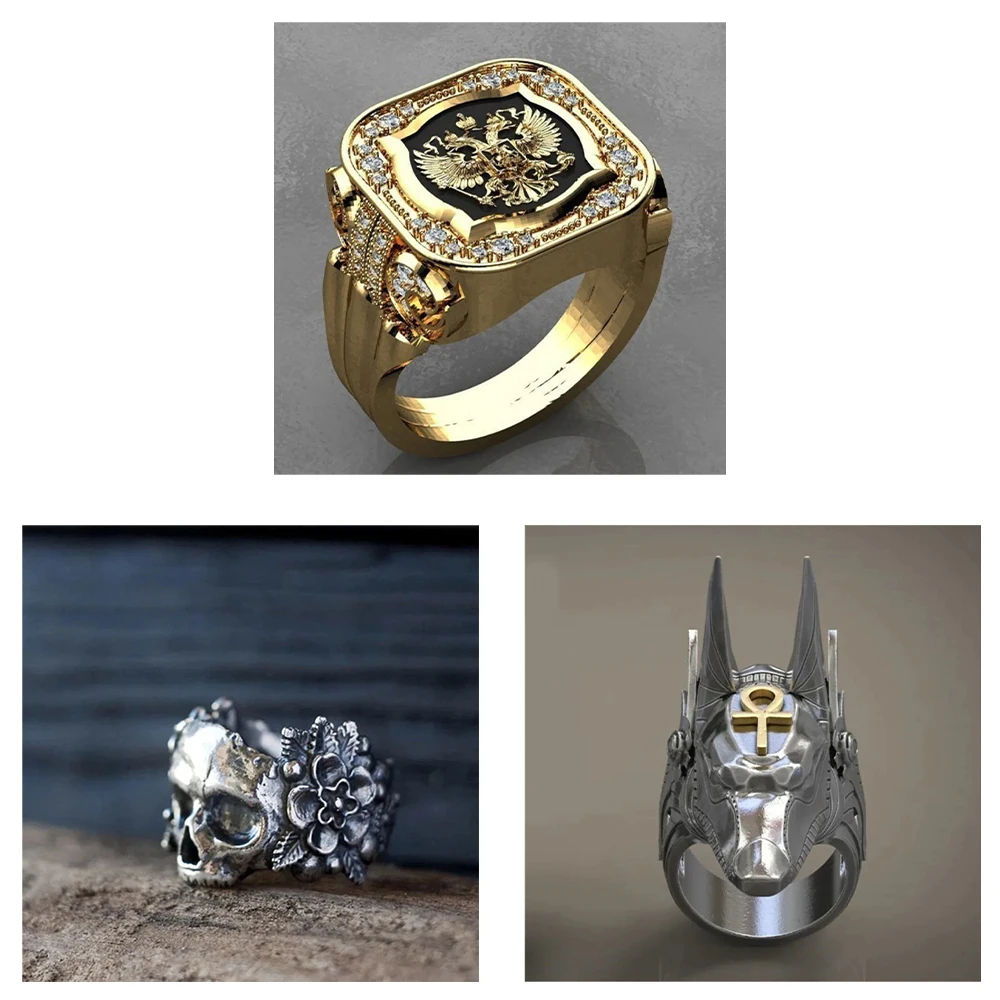 New Domineering Retro Fashion Men and Women A Variety of Mixed Punk Trend Ring Personality Street Niche Party Ring JewelleryGift