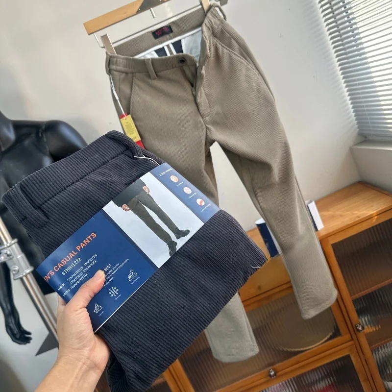 

Мужские повседневные брюки из вельвета Waed с флисовой подкладкой, зауженный крой, американский стиль, осень-зима, модные, из полиэстера, хлопка, лиоцелла, эластана