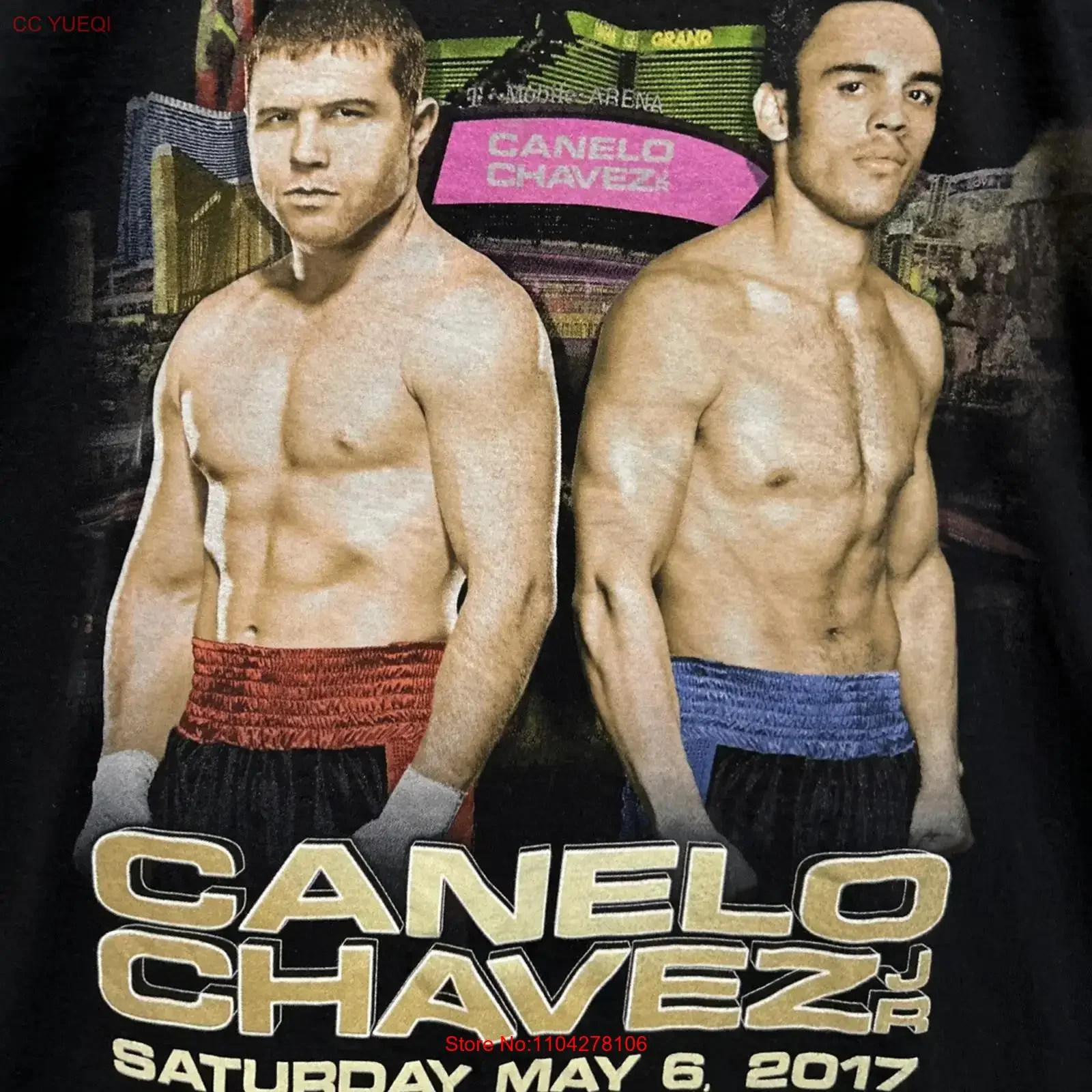 Canelo Alvarez T Shirt Cesar Chavez Jr Adult Medium Black Boxing Promo vintage Washed Top For Everyday Wear Slightly Stylish