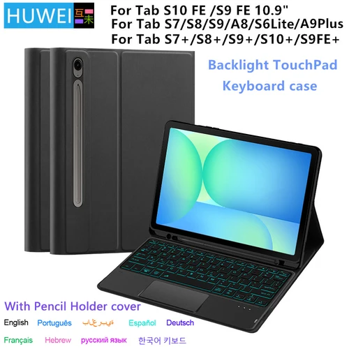 Imagen 1 del producto Funda con teclado para Samsung Galaxy Tab A9 Plus, funda para tableta para Tab S8 S9 S10 Plus S7 S9 FE+ S10FE A8 S6 Lite Magic Keyboard Case