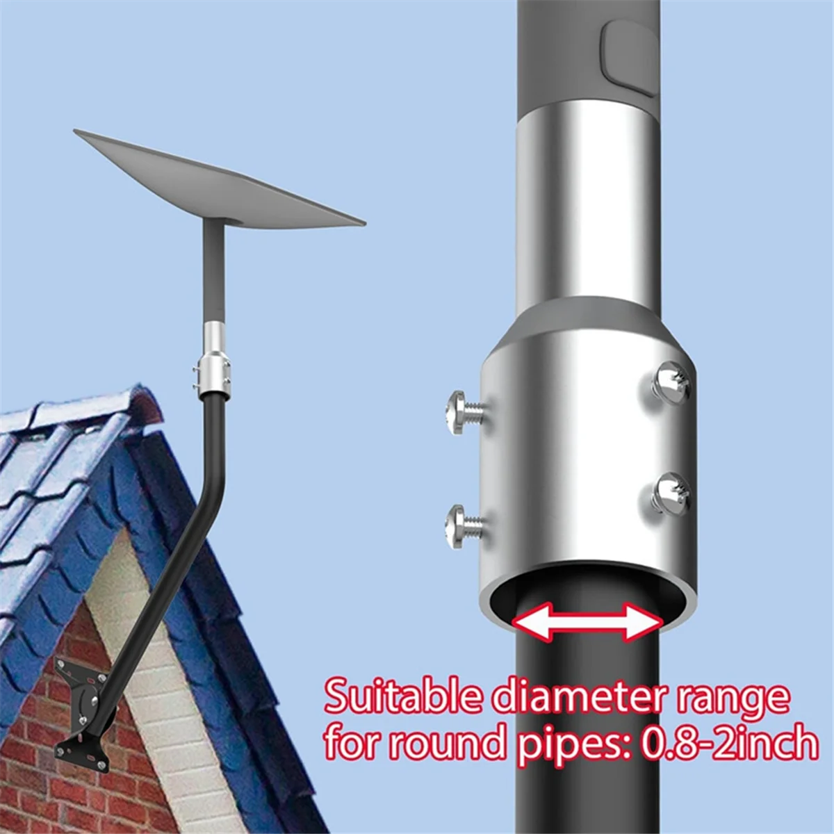 

2025-3C For Pipe Adapter Mount,for V2 Dish,Mast Reducer Joint 2.0 Inch Pipe Adapter,for TV Mast