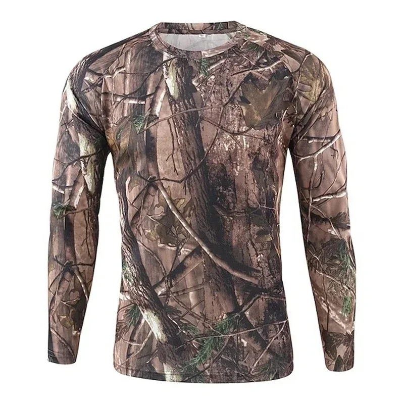 Hunting 3D Printed T-shirt Camo Y2K T-shirt Men's Camo Long Sleeve Spring Autumn Ultra Light Breathable Quick Drying Outdoor Top view 4