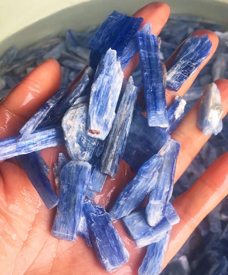 100g Wholesale Precious Natural Mineral Kyanite Crystal Specimen Stone Raw Blue Calcite Gemstone Chip For Reiki Healing