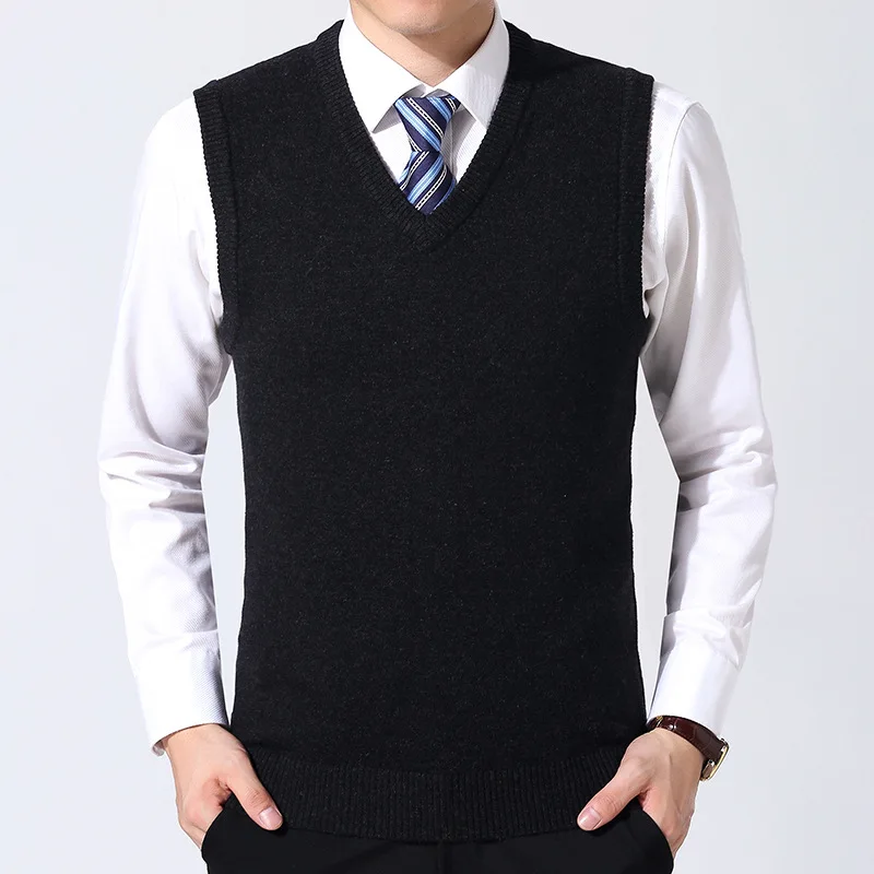 MRMT 2024 Brand New Men\'s Sweaters Vest Pure Color Wool Men Sweater Warm Pullover for Male Vest V Collar Man Sweater Vest