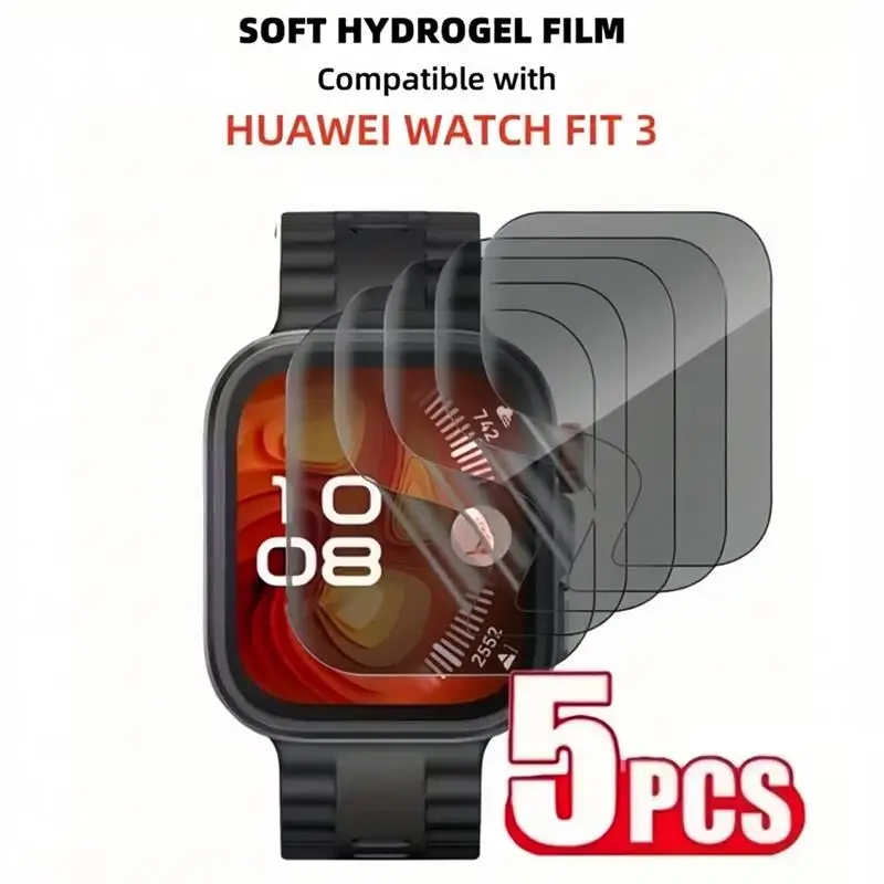 5Pcs Privacy Hydrogel Screen Protector For Huawei Watch Fit 3 4 3D Protective Film For Huawei Watch Fit3 4 Pro