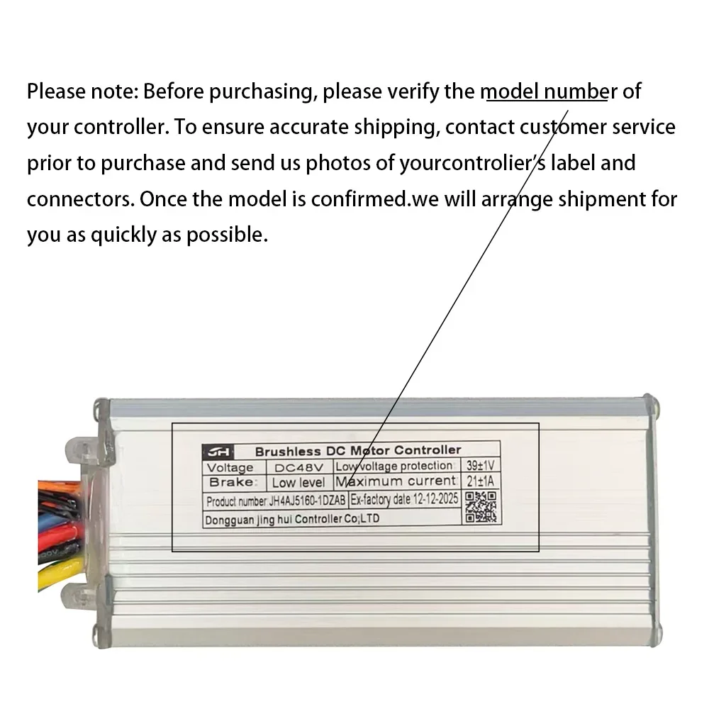 Ebike Brushless Motor Controller JH4AJ5160-1DZAB 48V 21A for Electric Scooters Speed Parts MTB Accessories Speed Controller