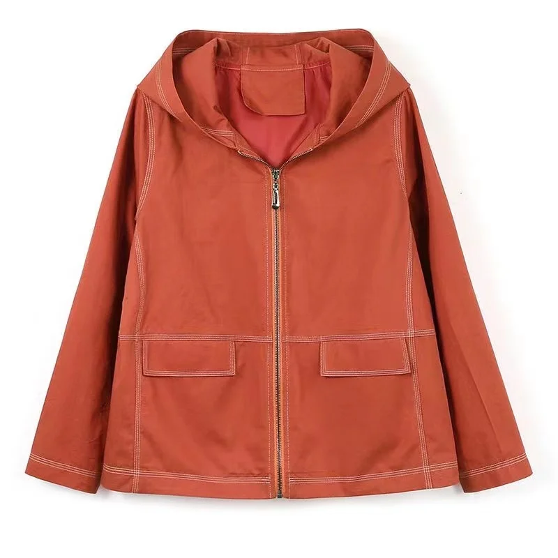 

Женская ветровка с воротником-стойкой, базовое пальто на молнии с карманами, верхняя одежда, весна-осень 2023
