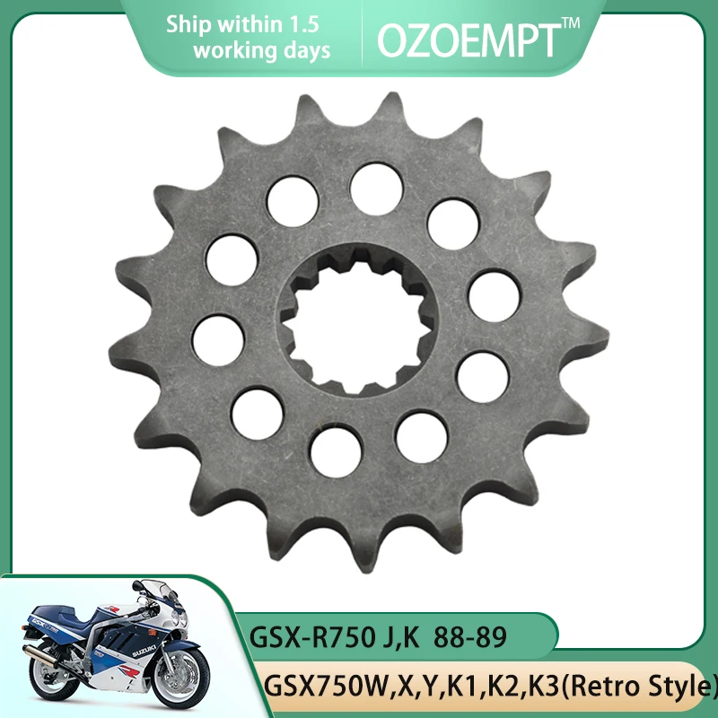 

OZOEMPT 530-15T Motorcycle Front Sprocket Apply to GSX750 W,X,Y,K1,K2,K3 (Retro Style) F-K,L,M,N,P,R,S,T,V,WGR78A GSX-R750 J,K