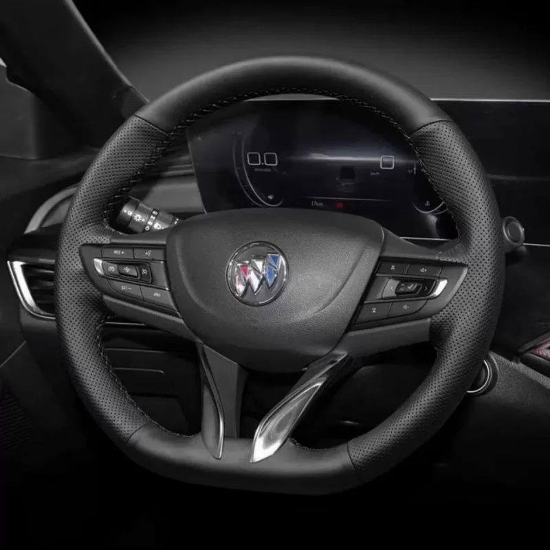 For Buick Verano Pro Steering Wheel Cover Encore Regal GS VELITE 7 Genuine Leather Anti-skid Hand-sewn Auto Interior Accessories