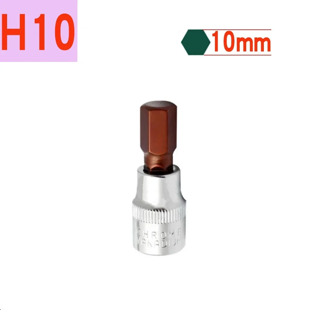 Embouts de tournevis Torx à douille hexagonale, adaptateur de douille étanche, pièces d\'outils, H3, H4, H5, H6, H8, H10, T30, T40, T50, T55, 3/8