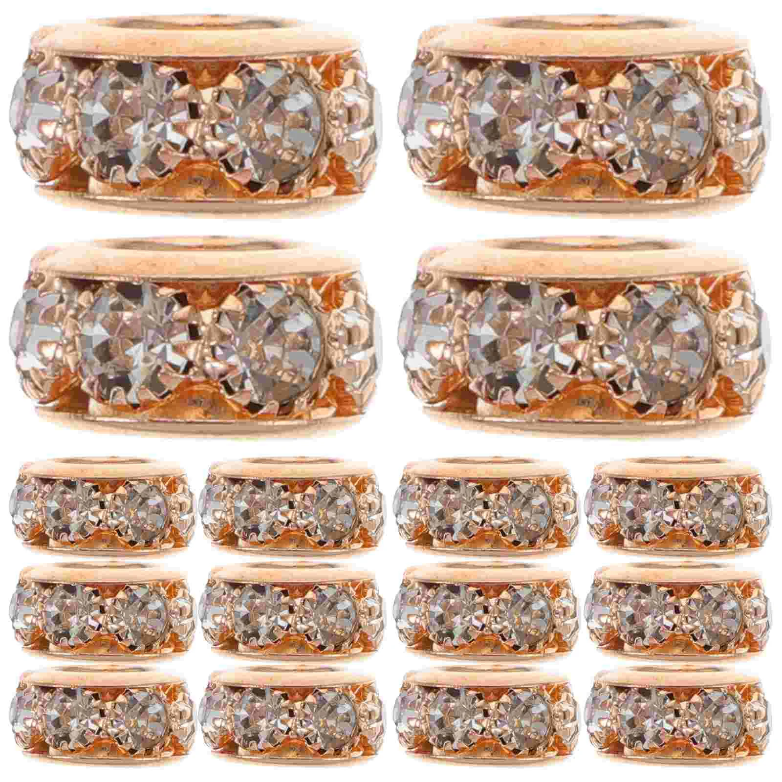 20 Pcs Aldult Large Pore Beads Spacer for Bracelets Hole Copper Rhinestone Jewelry Making