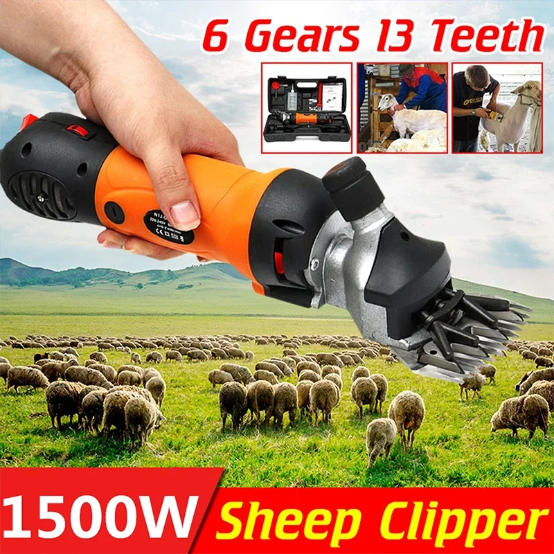 1500W Adjustable Heavy Duty Electric Shearing Clipper for Shaving Fur Wool in Sheep, Goats, Cattle, and Other Farm Livestock Pet