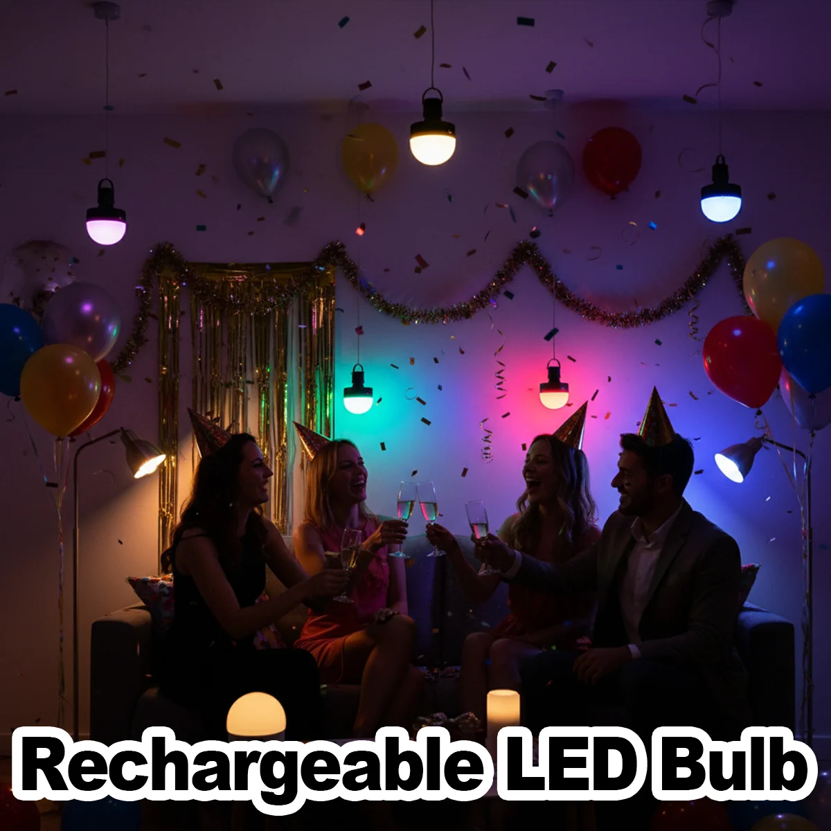 Rechargeable RGB E27 LED Bulb Wireless Light Dimmable Smart With Timer Bar Night Bedroom Living Room Magnetic Kitchen Emergency