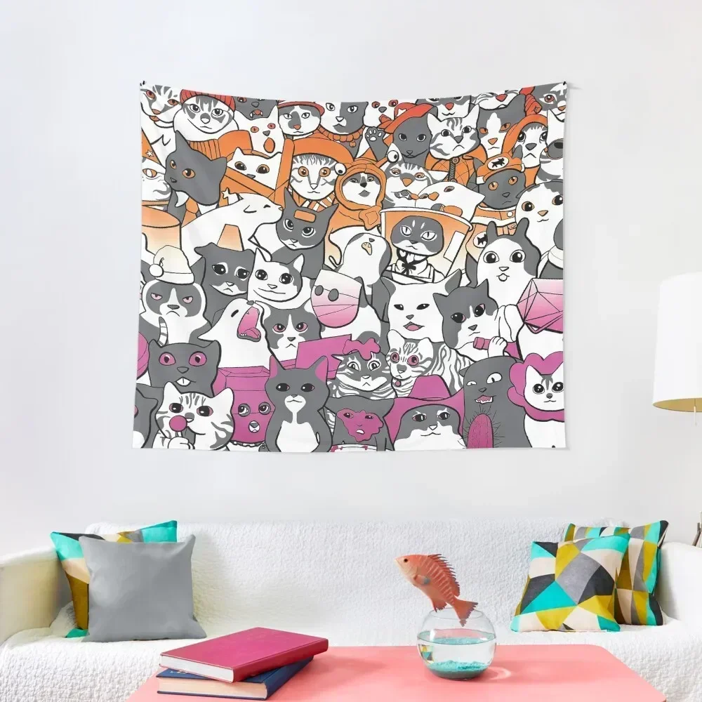 

Lesbian Pride Cats Tapestry Living Room Decoration Bathroom Decor Room Decorator Tapestry