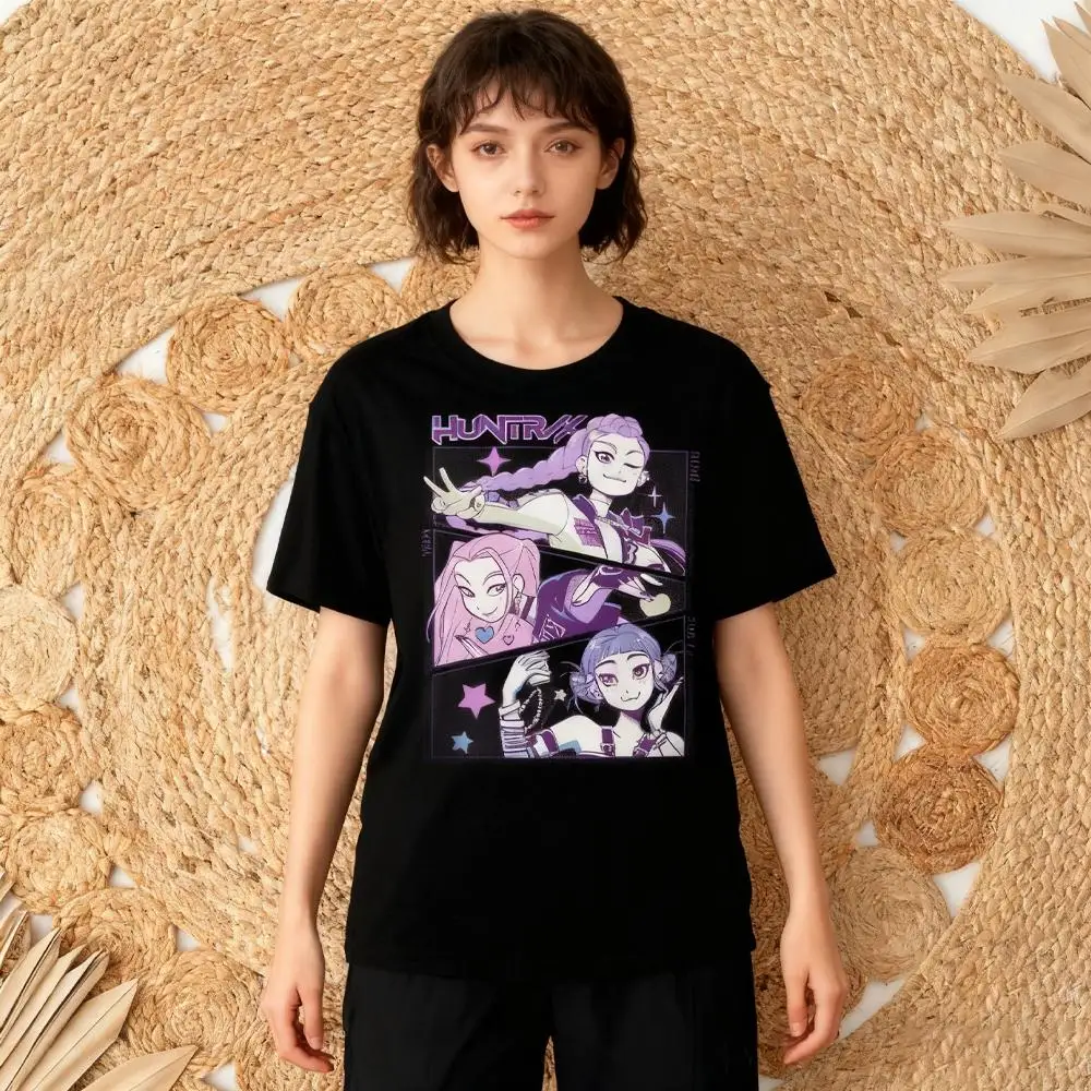 

Kpop Demon Hunter T-shirts Summer New HD Tiger Print Breathable Short Sleeve Women Round Neck Casual Soft Tops Graphic Tops