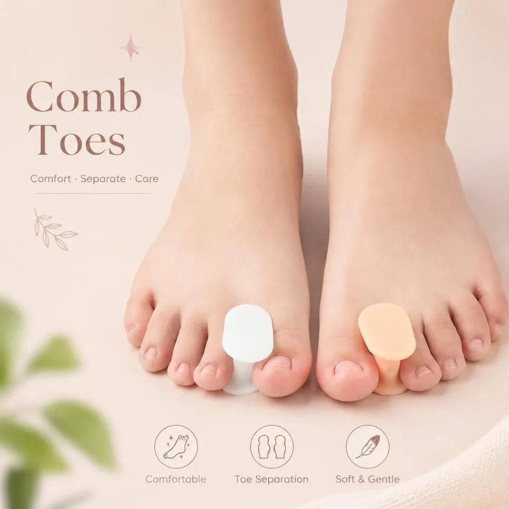 1 Pair Moisture Resistant Big Toe Separator Soft Flexible SEBS Toe Spacer Skin Friendly Reusable Bunion Relief Corrector Shoes
