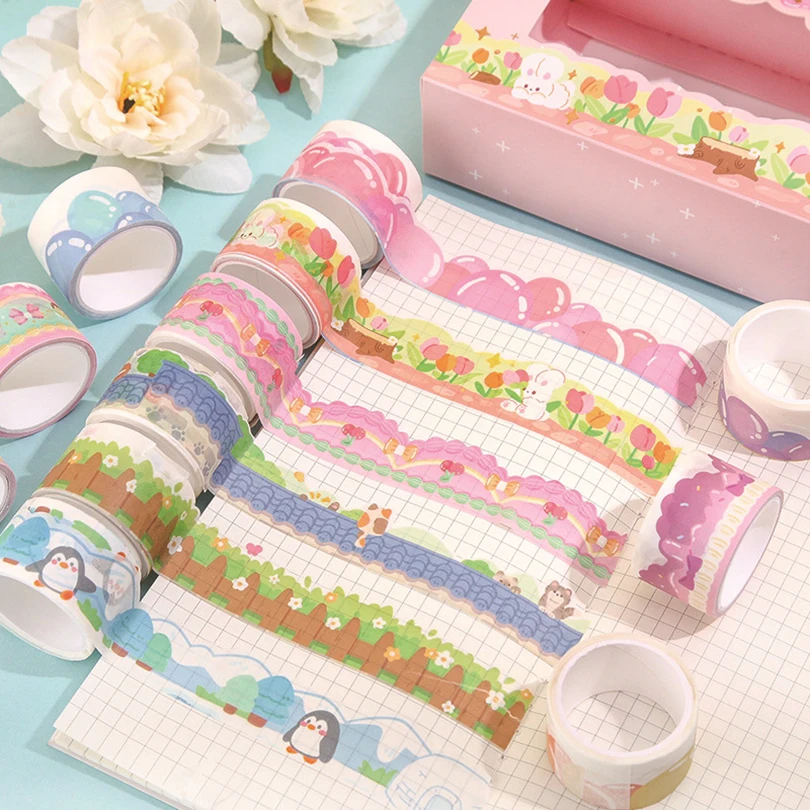 20 pezzi nastri Washi forniture per Scrapbooking fiori nastro adesivo decorativo cancelleria diario decorazione Set di nastri Washi