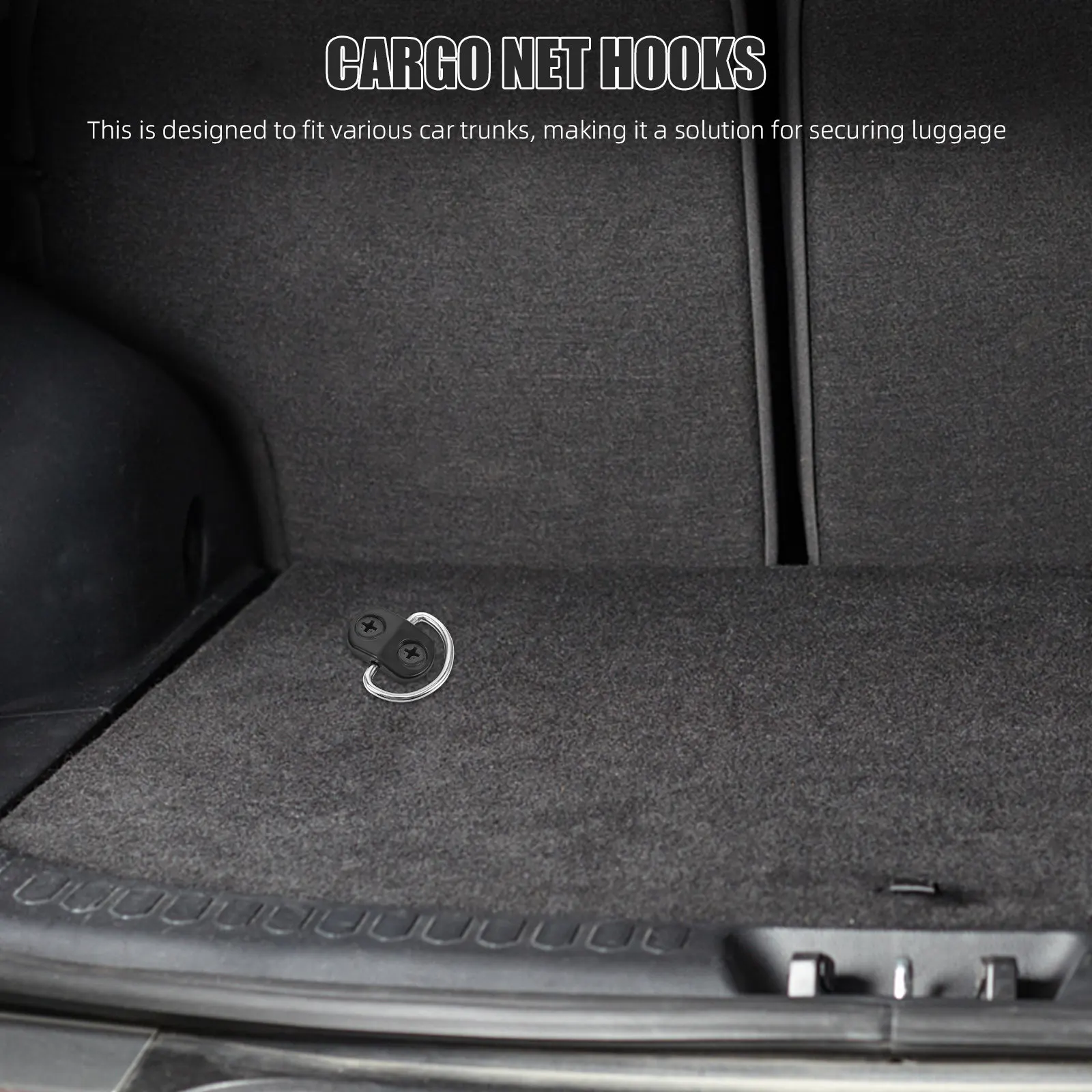 4Pcs Trunk Cargo Anchor Hook Adjustable Luggage Net Holder for Suv Sedan Hatchback Car Rear Bed Tie Down Anchor Point