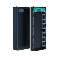 DIY 18650 Power Bank Case Battery Holder Dual USB Type C Charge Shell for iPhone Xiaomi Huawei, 8 Slot 18650 Battery Storage Box