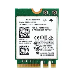 Dual Band Wireless-AC 8260 8260NGW NGFF wifi Card 867Mbps 2.4/5GHz 802.11a/b/g/n/ac Bluetooth 4.2 8260ac 8260 AC8260