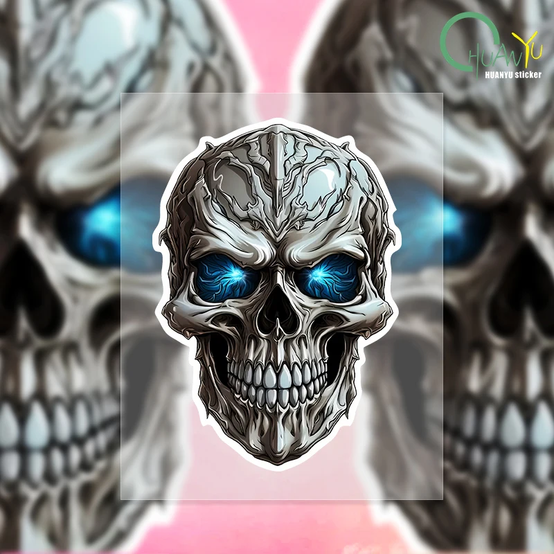 Horror Skull Head Car Stickers Motorcycle Decals Auto Window Bumper DIY Body Styling Motorbike Windshield Tank Decoration 1pc