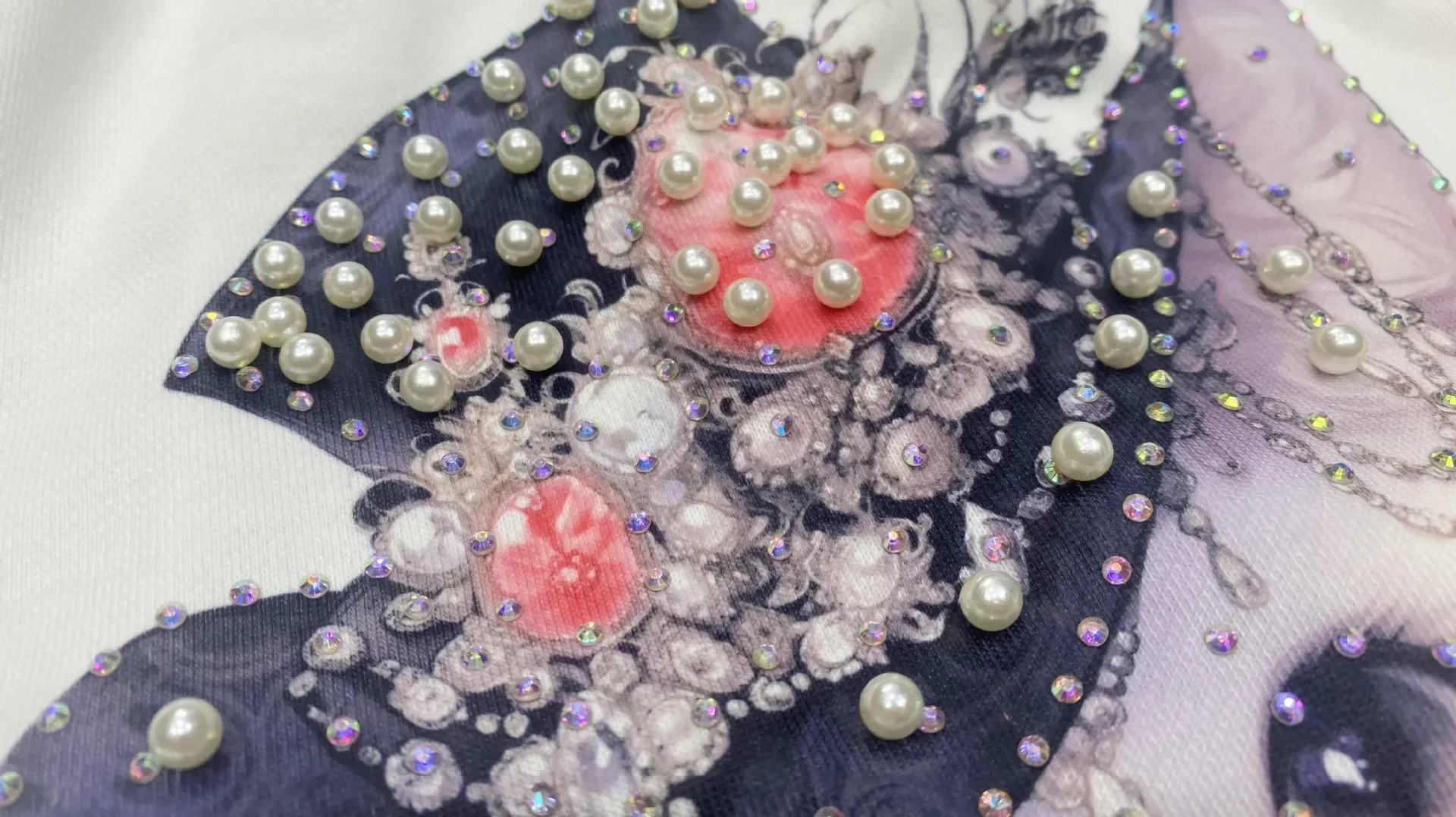 الكرتون المطبوعة مجموعات قصيرة النساء ملابس الصيف فضفاضة رياضية عادية الحياكة الماس الديكور قطعتين مجموعات الملابس النسائية #3