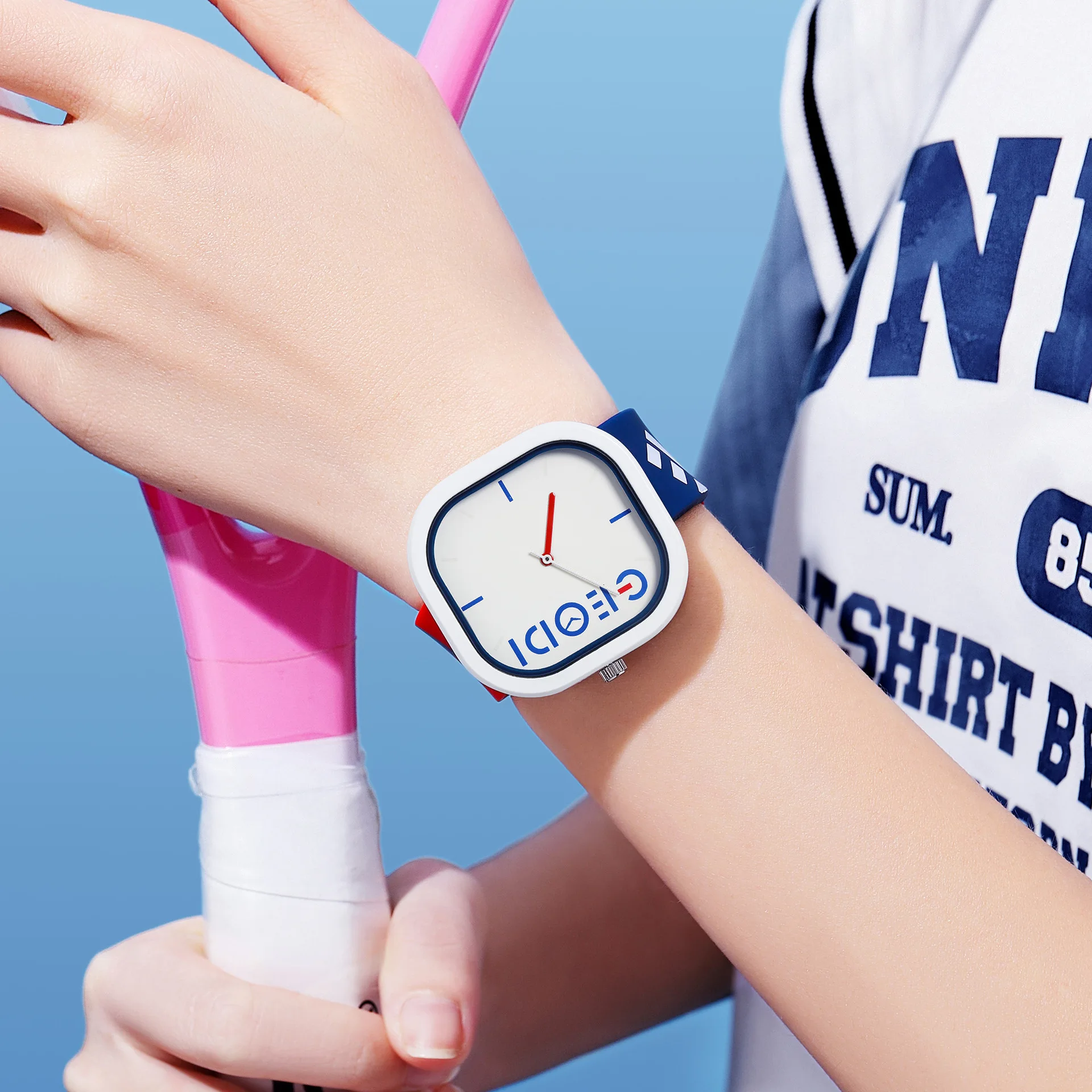 GEDI Sports Style Young Fashion Watches Silica Irregular Square Quartz Wristwatches Reloj Unisex Simple Watch Preppy Style Ivy