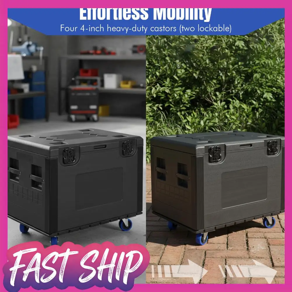 

Stackable ATA Rolling Road Case with Wheels Dustproof Trunk Shipping Case Waterproof for Pro Audio & DJ Equipment Storage