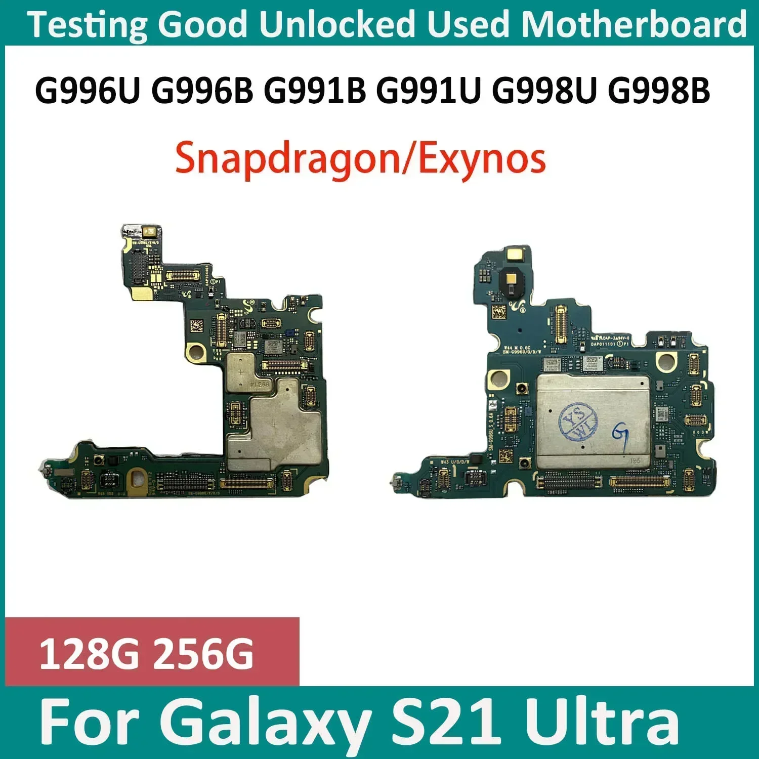 Unlocked For Samsung Galaxy S21 Ultra G998U S21 G991B G991U G996B G996U Plus Motherboard Full Chips