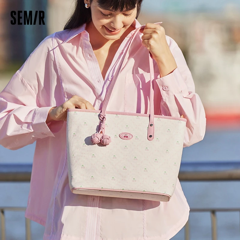 Semir Bag Tote Bag Women Summer 2024 New Fashion All-Over Print Monogram Shoulder Bag Large Capacity Handbag