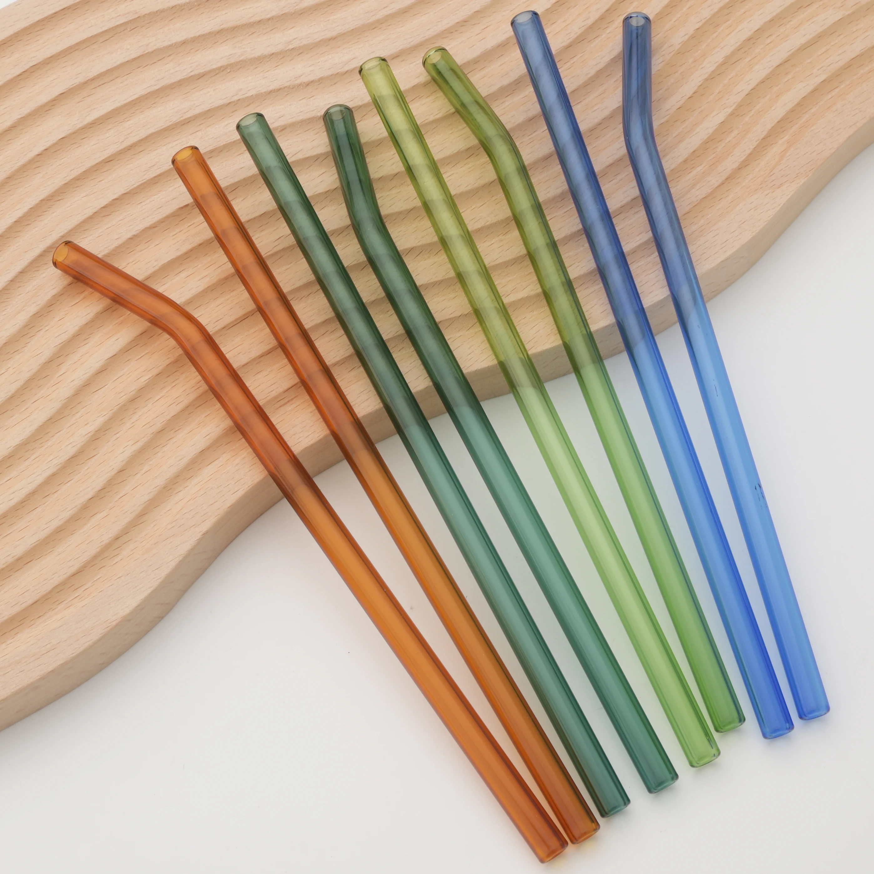 Reusable Drinking Glass Straw High Borosilicate Glass Straw Wide 8mm Eco Friendly Straw for Cocktail Smoothie Milkshake Dinkware