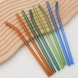 Reusable Drinking Glass Straw High Borosilicate Glass Straw Wide 8mm Eco Friendly Straw for Cocktail Smoothie Milkshake Dinkware