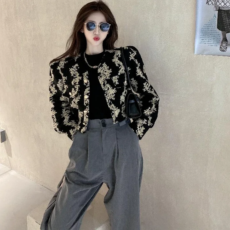 Jackets Women Slim Print Sexy Ladies Coats Cropped All-match Korean Style Trendy Elegant Harajuku Popular College Lovely Cozy