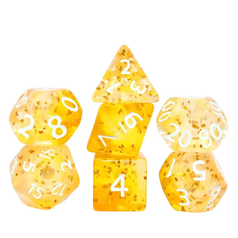 

7Pcs Multi-color Acrylic Board Game Dice Starry Sky Scallion Powder Design Comfortable for Players Ideal Family Game Night Bar
