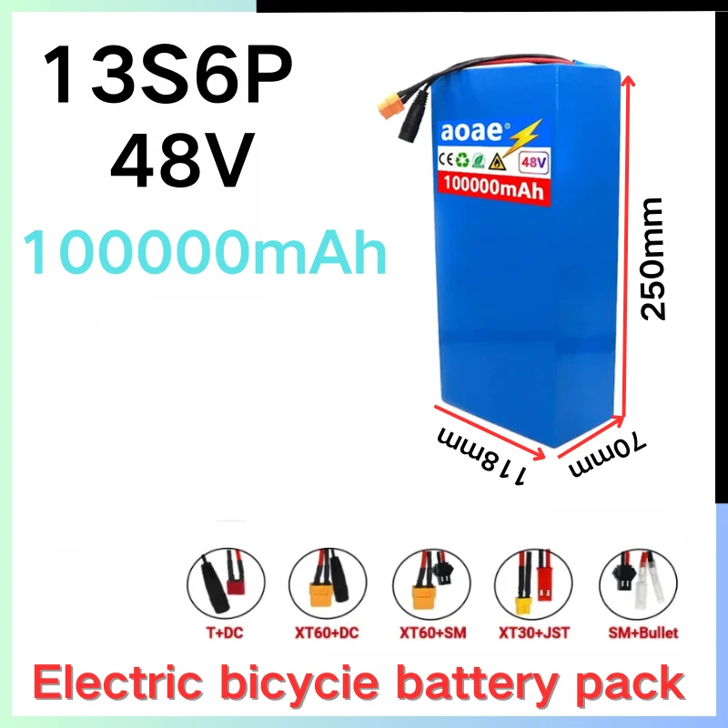 

100%New Original 48v 100000mAh 2000W Citycoco Motorized Scooter Batteries Built in 50A BMS 48V 100ah 13s6p Lithium Battery Pack