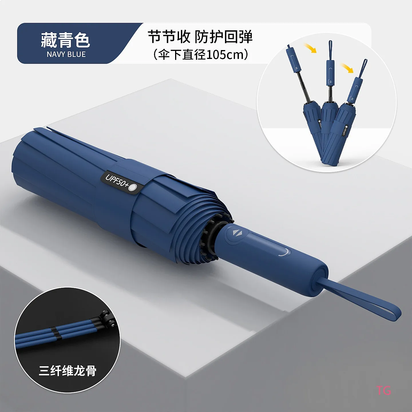 72 Rib Auto Folding Umbrella Large Business UV Protection Sun Rain Custom Parasol