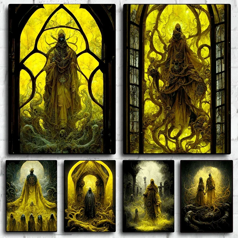 Horror Cthulhu Myth King of Yellow Clothes Hastur Poster Canvas Painting Wall Prints Picture Living Room Home Decor